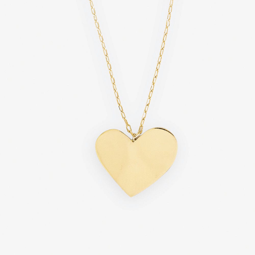 Bella Heart Statement Pendant Necklace Brass Necklace