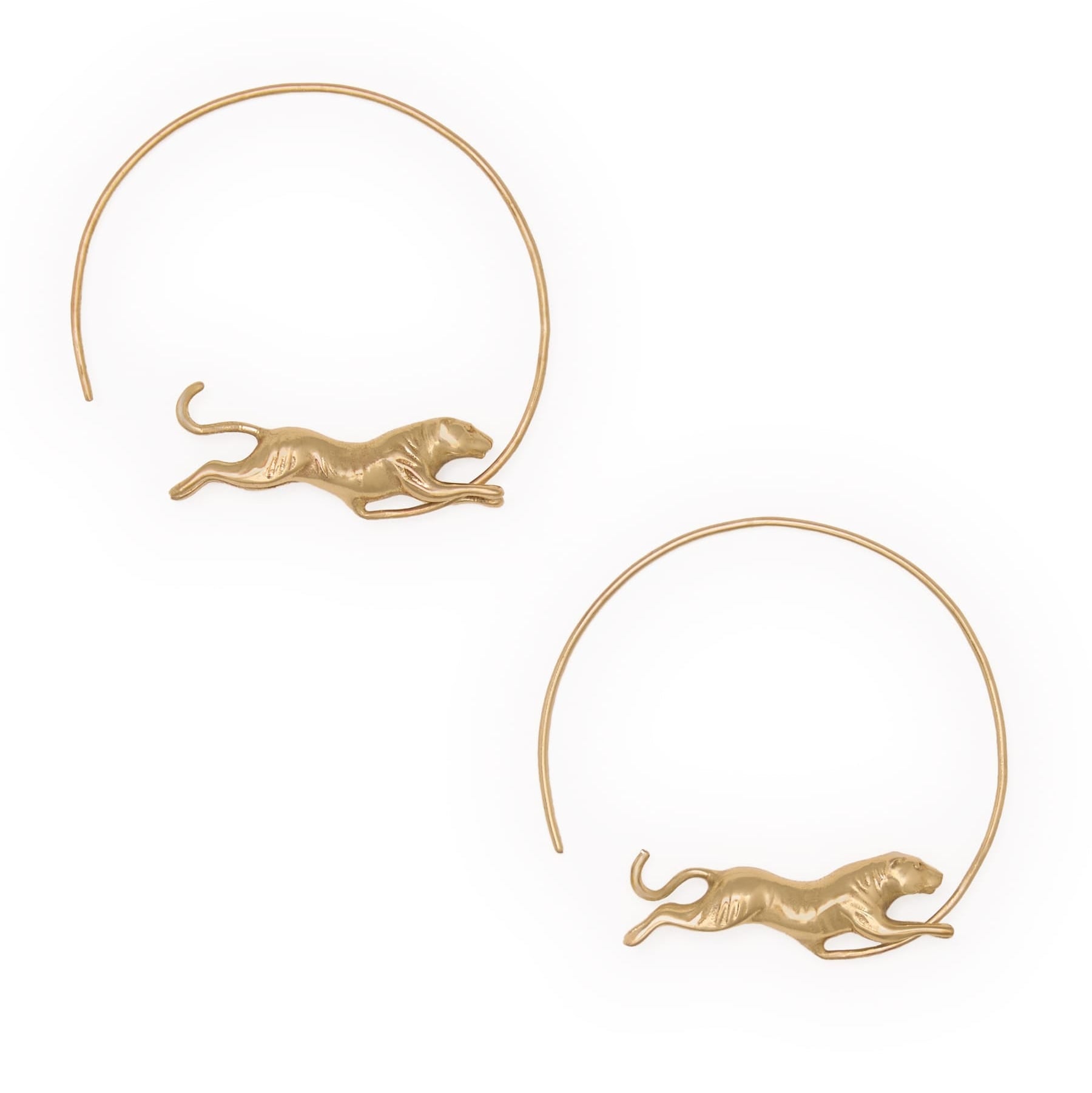 Bianca Tiger Hoop Earrings Brass Hoop