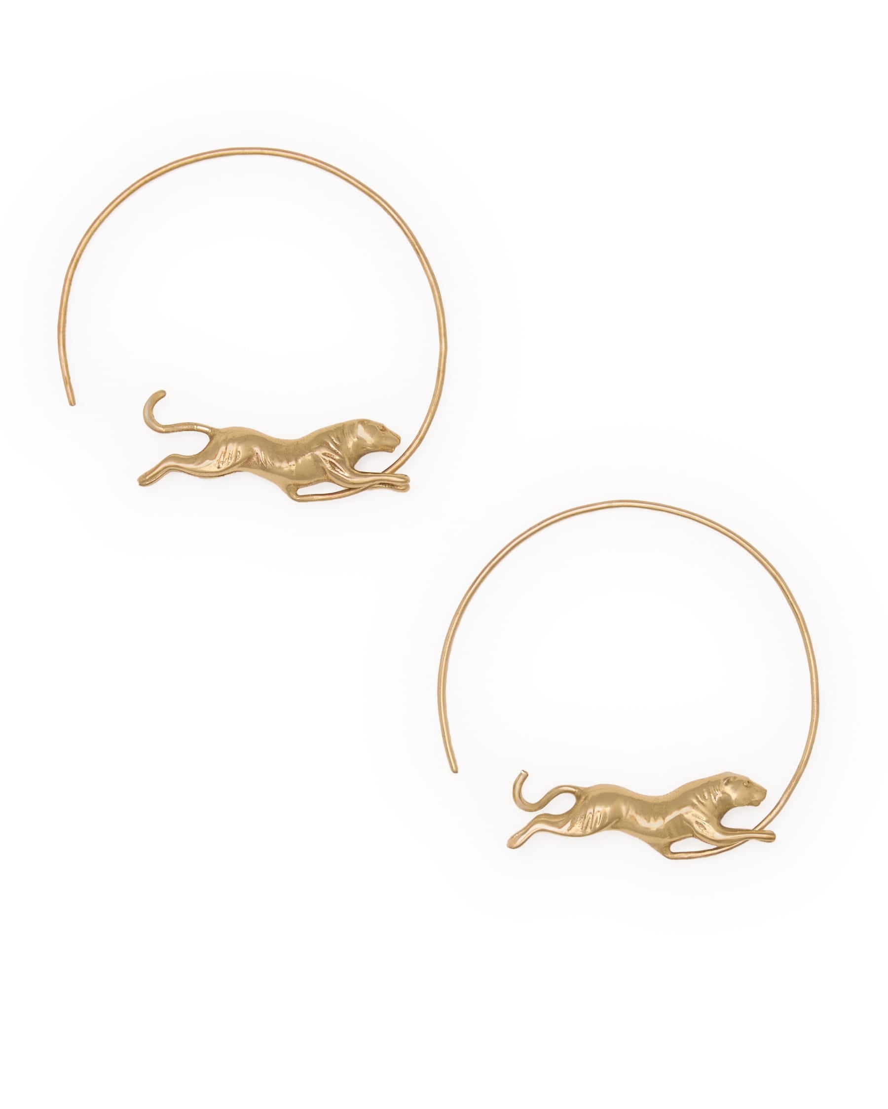 Bianca Tiger Hoop Earrings Brass Hoop