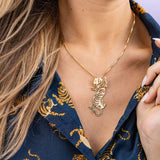 Bianca Tiger Statement Necklace Brass
