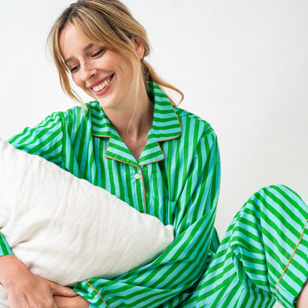 Bonnie Pajama Set Green & Blue
