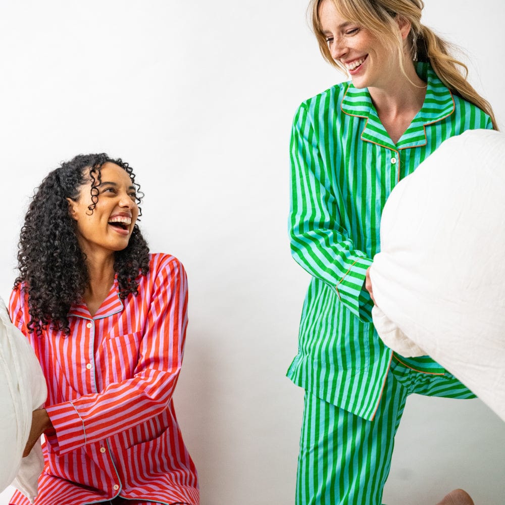 Bonnie Pajama Set Green & Blue