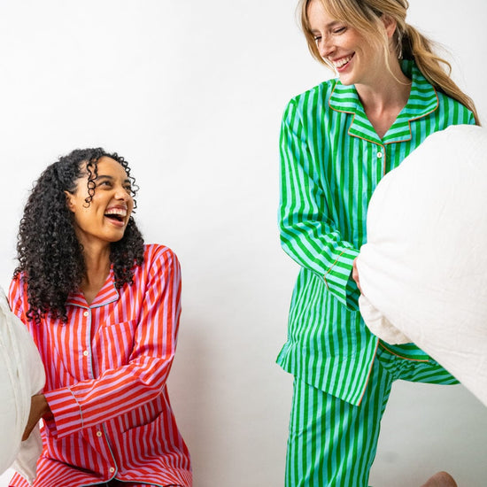 Bonnie Pajama Set Green & Blue