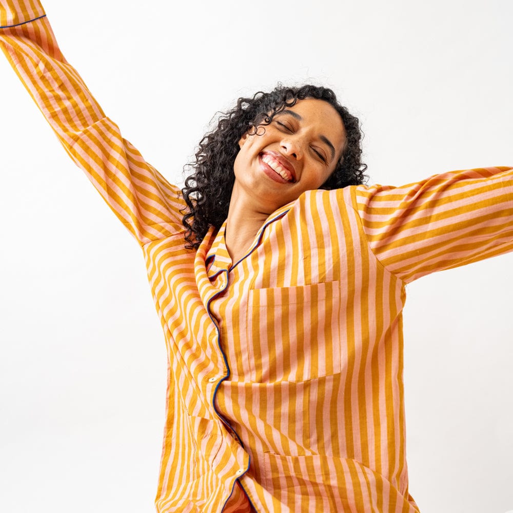 Bonnie Pajama Set Mustard & Blush