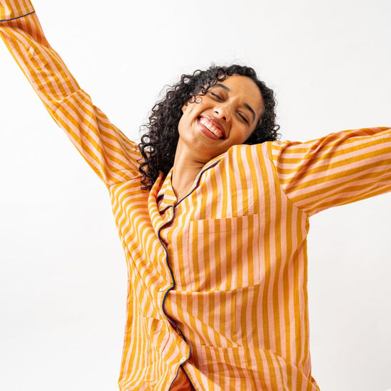 Bonnie Pajama Set Mustard & Blush