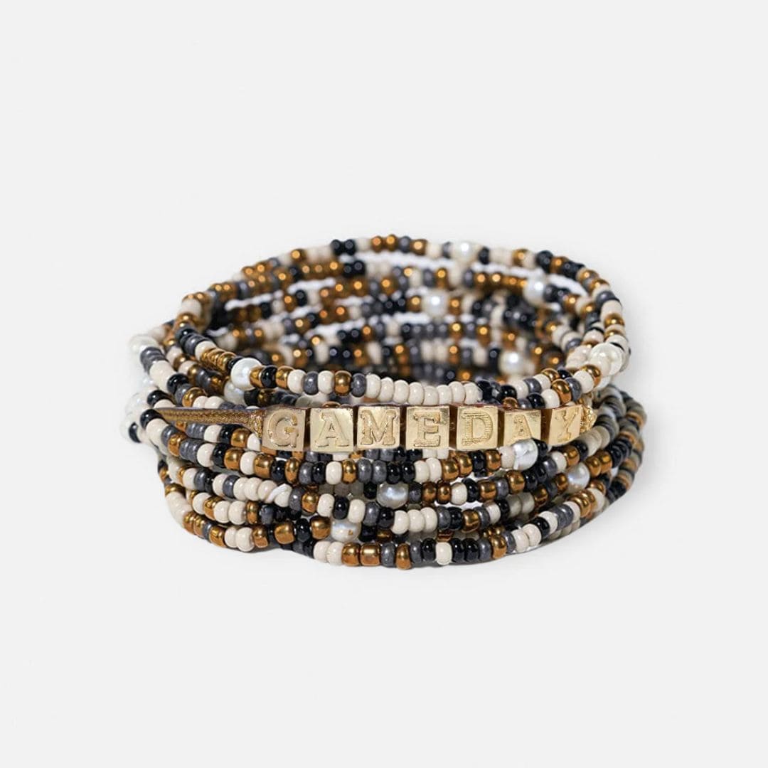 Game Day Stackable Rings Bracelet Stack Game Day Black + Gold – INK+ALLOY LLC