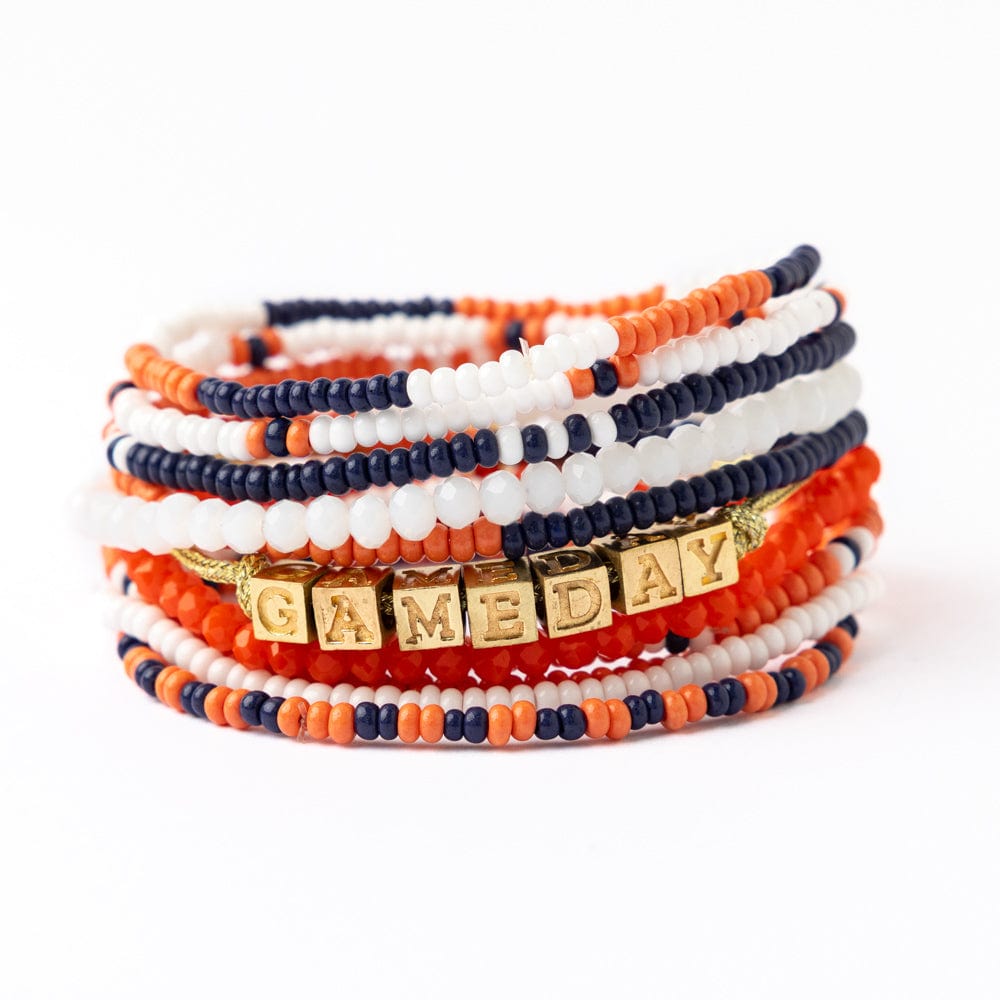 Game Day Stackable Rings Bracelet Stack Game Day Navy + Orange – INK+ALLOY LLC