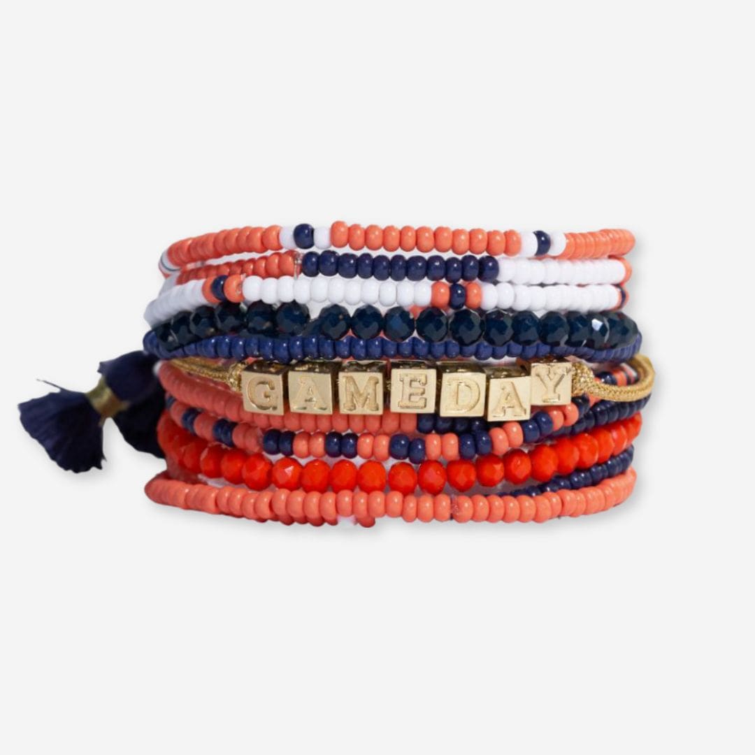 Bracelet Stack Game Day Navy + Orange Bracelet