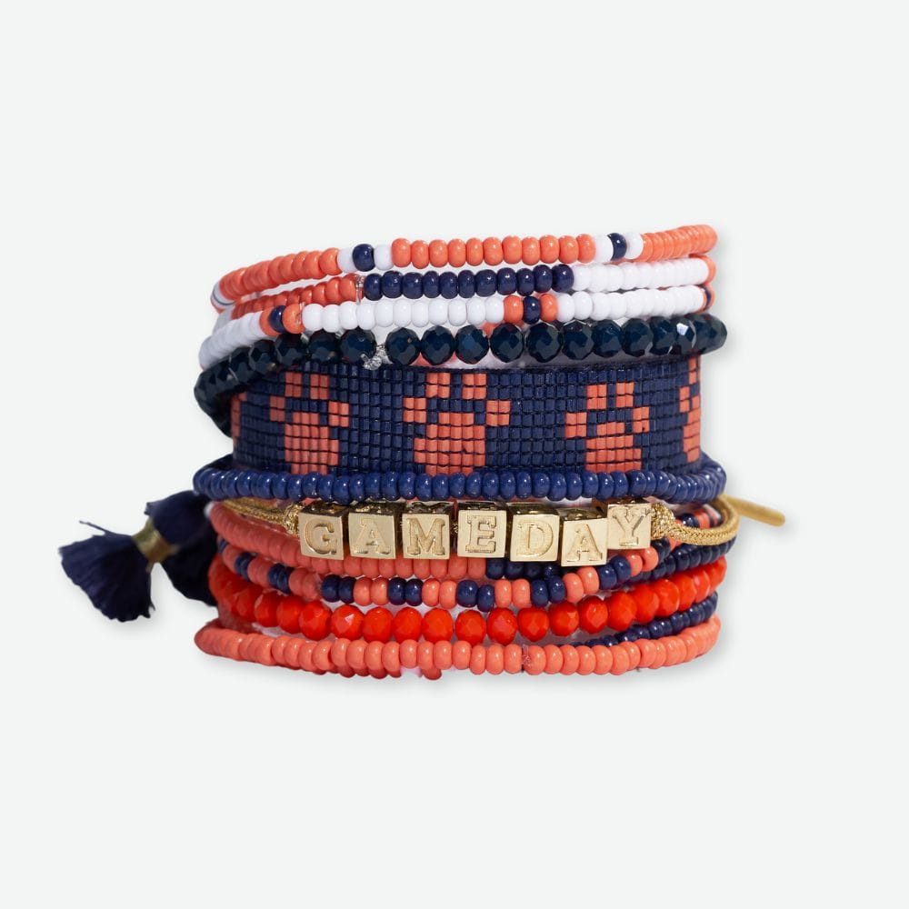 Game Day Stackable Rings Bracelet Stack Game Day Navy + Orange + White – INK+ALLOY LLC