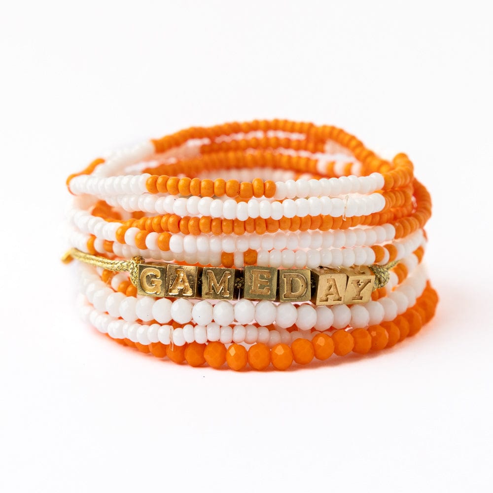 Game Day Stackable Rings Bracelet Stack Game Day Orange + White – INK+ALLOY LLC