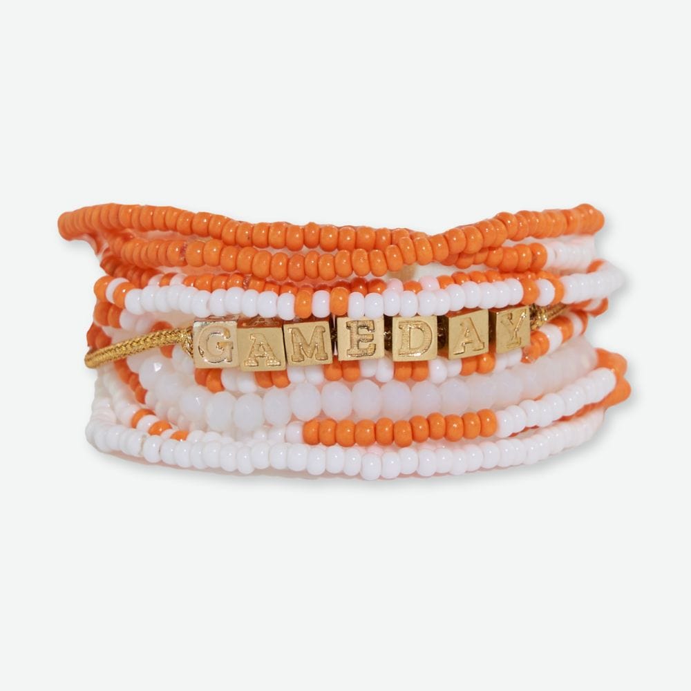 Bracelet Stack Game Day Orange + White Bracelet