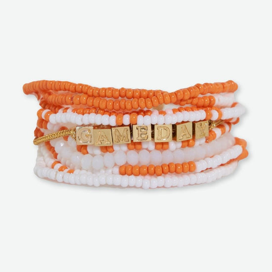 Bracelet Stack Game Day Orange + White Bracelet