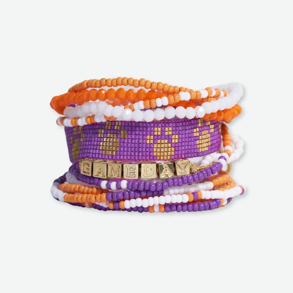 Game Day Stackable Rings Bracelet Stack Game Day Purple + Orange – INK+ALLOY LLC