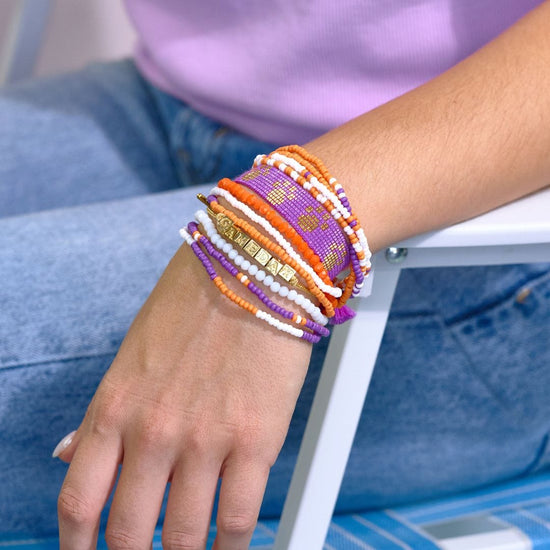 Bracelet Stack Game Day Purple + Orange Bracelet