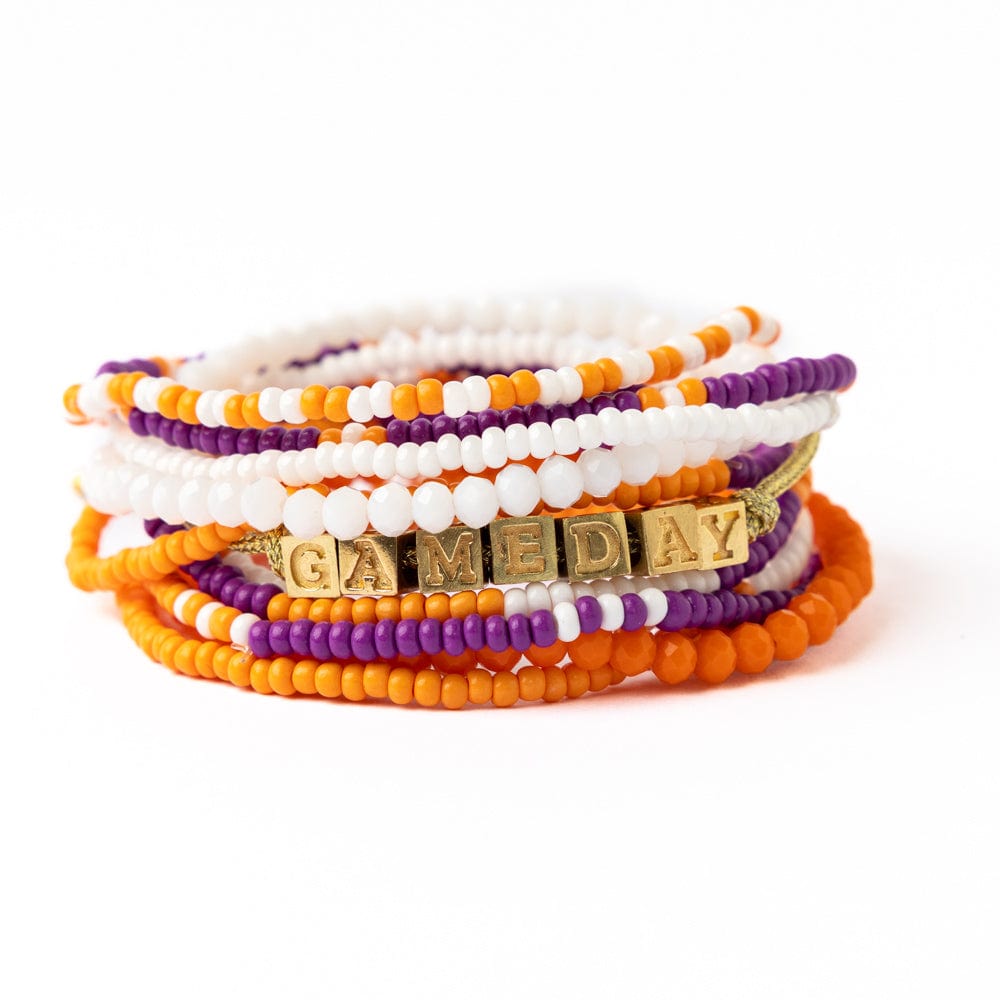 Game Day Stackable Rings Bracelet Stack Game Day Purple + Orange – INK+ALLOY LLC
