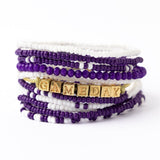 Bracelet Stack Game Day Purple + White Stack