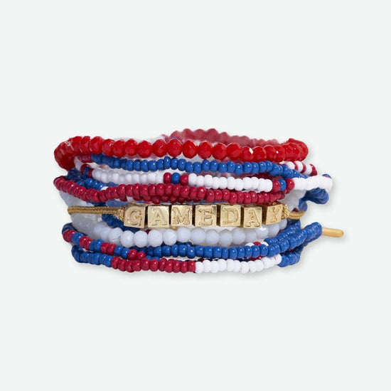 Bracelet Stack Game Day Red + White + Blue Bracelet