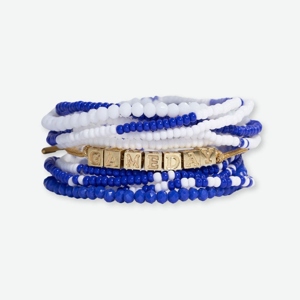 Bracelet Stack Game Day Royal Blue + White Bracelet