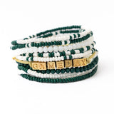 Bracelet Stack Game Day White + Green Stack