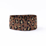 Brooklyn Cheetah Print Beaded Stretch Bracelet Mocha Stretch