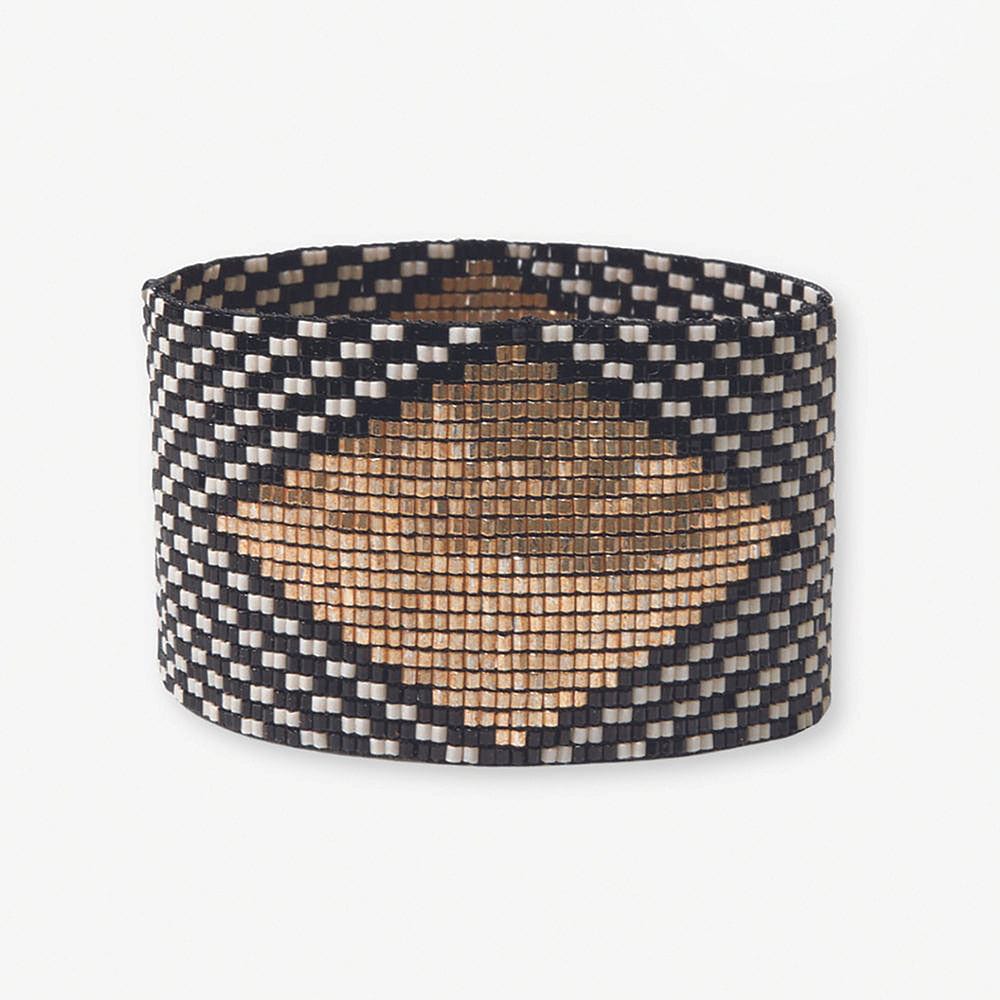 Brooklyn Diamond Beaded Stretch Bracelet Black Bracelet