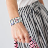 Brooklyn Mahjong Print Beaded Stretch Bracelet Multi Bracelet