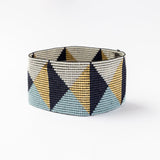 Brooklyn Triangles Beaded Stretch Bracelet Blue Stretch