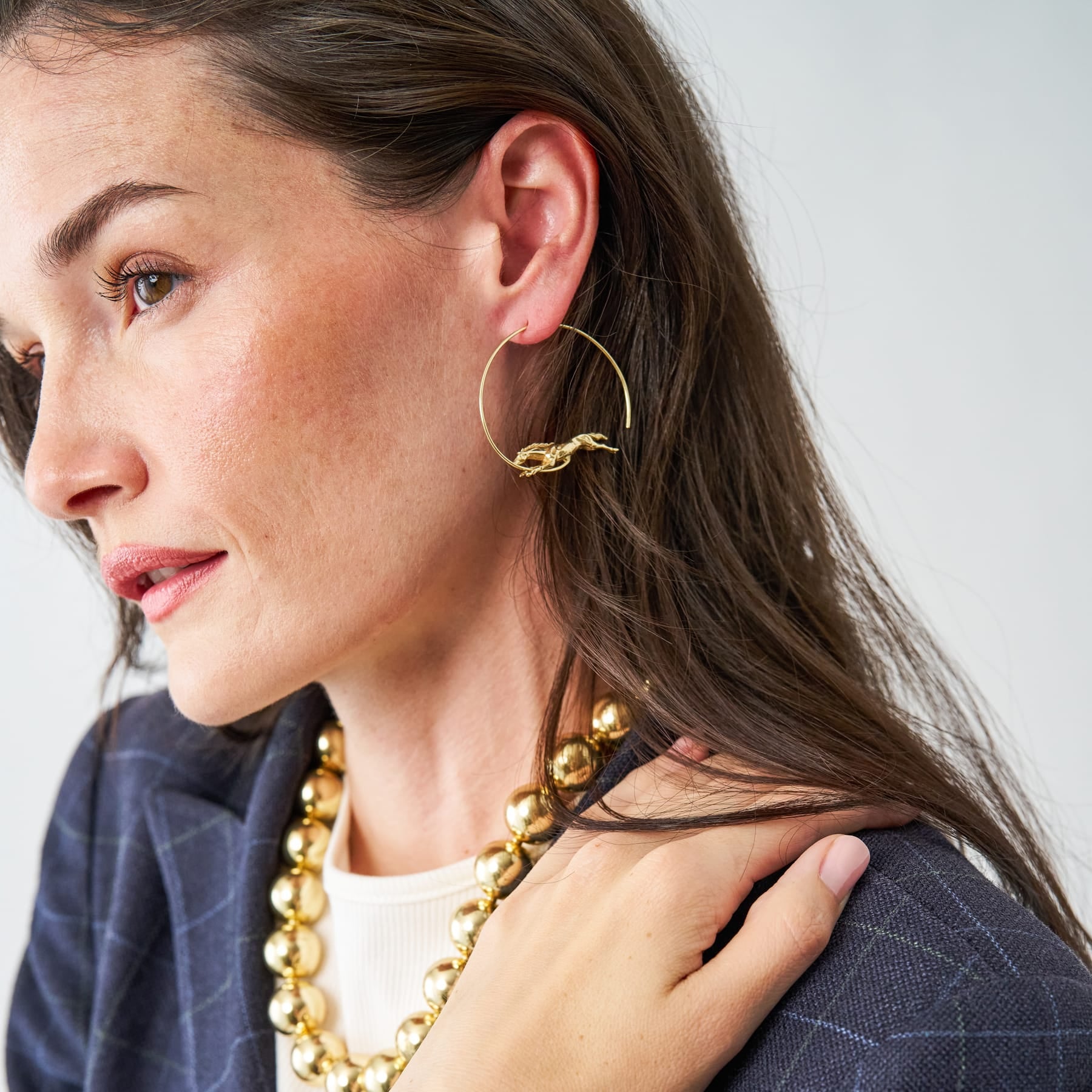 Calliope Horse Hoop Earrings Brass Hoop