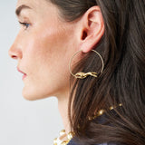 Calliope Horse Hoop Earrings Brass Hoop