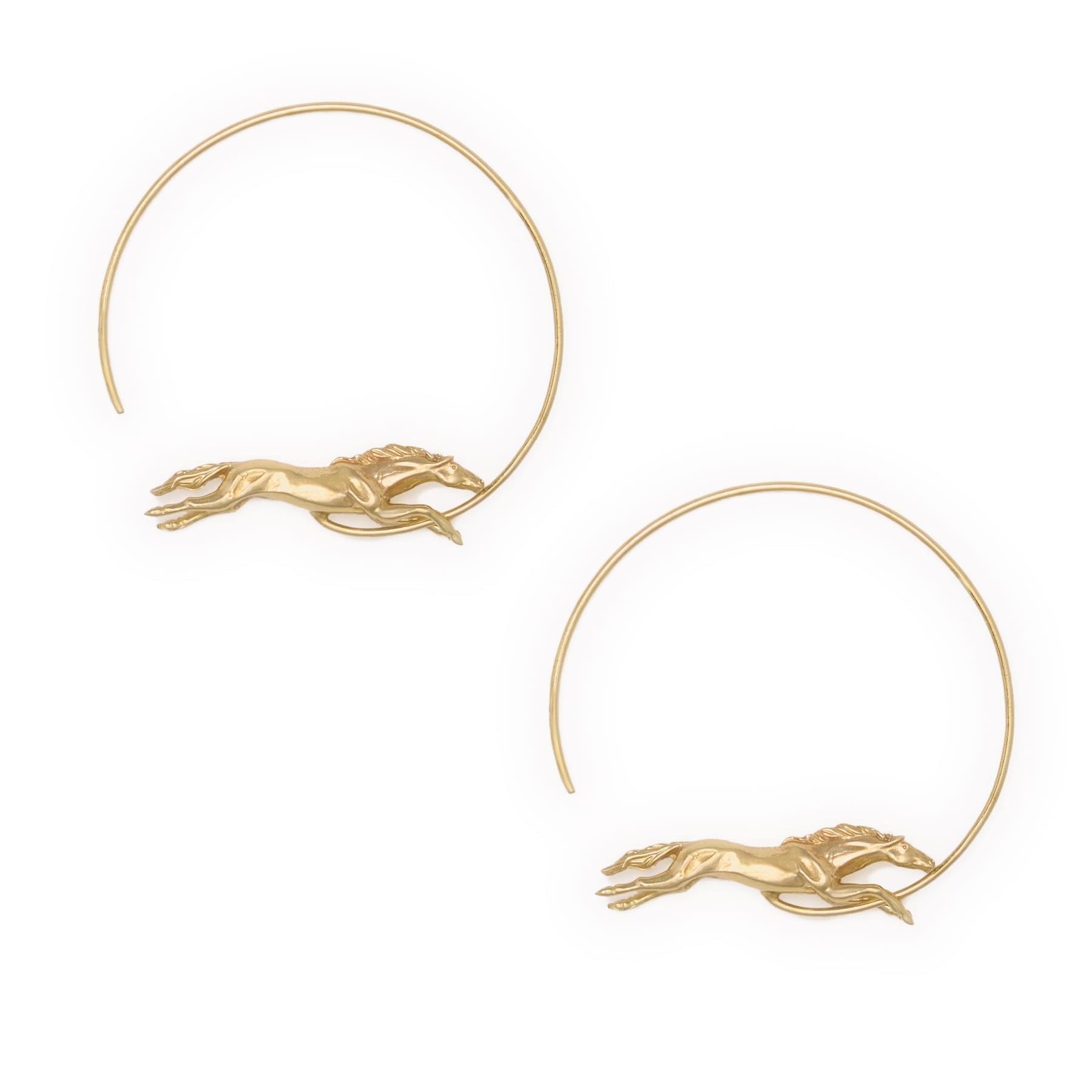 Calliope Horse Hoop Earrings Brass Hoop