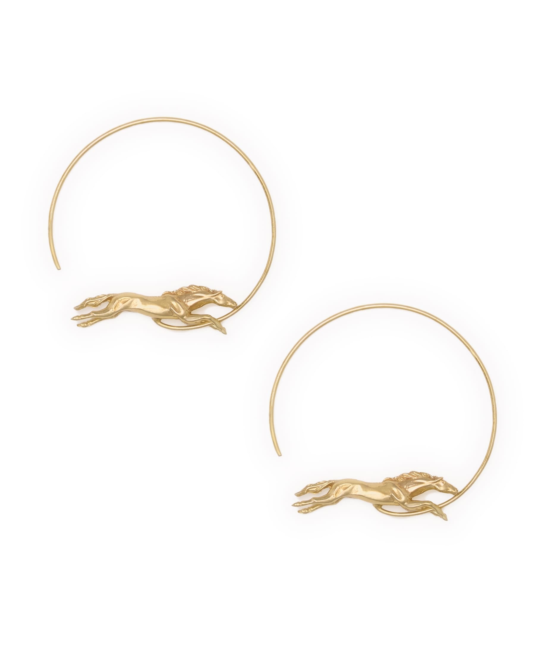 Calliope Horse Hoop Earrings Brass Hoop