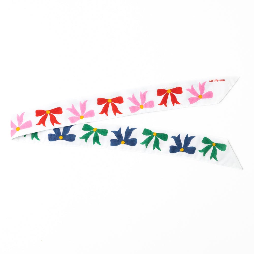 Camile Skinny Scarf Bow Print Skinny Scarf