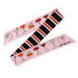 Camile Skinny Scarf Cocktail Print 36x2 Scarf
