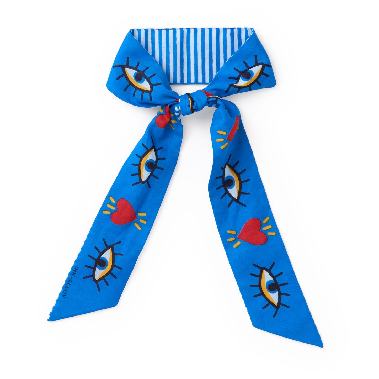 Camile Skinny Scarf Evil Eye Print Scarf