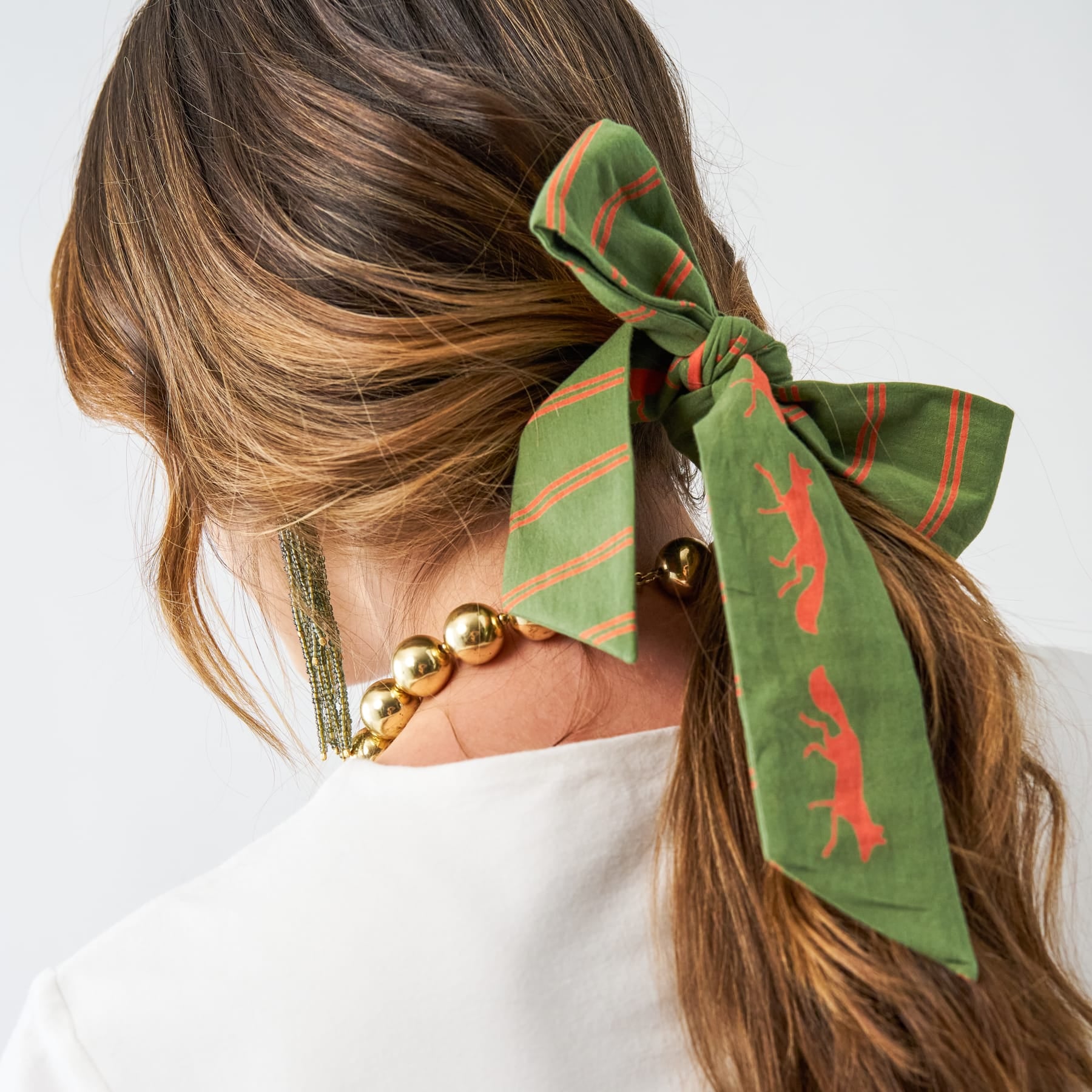 Camile Skinny Scarf Fox Print 36x2 Scarf