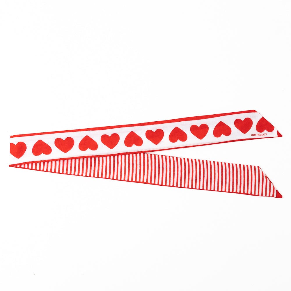 Camile Skinny Scarf Heart Print Skinny Scarf