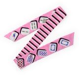 Camile Skinny Scarf Mahjong Print 36x2 Scarf