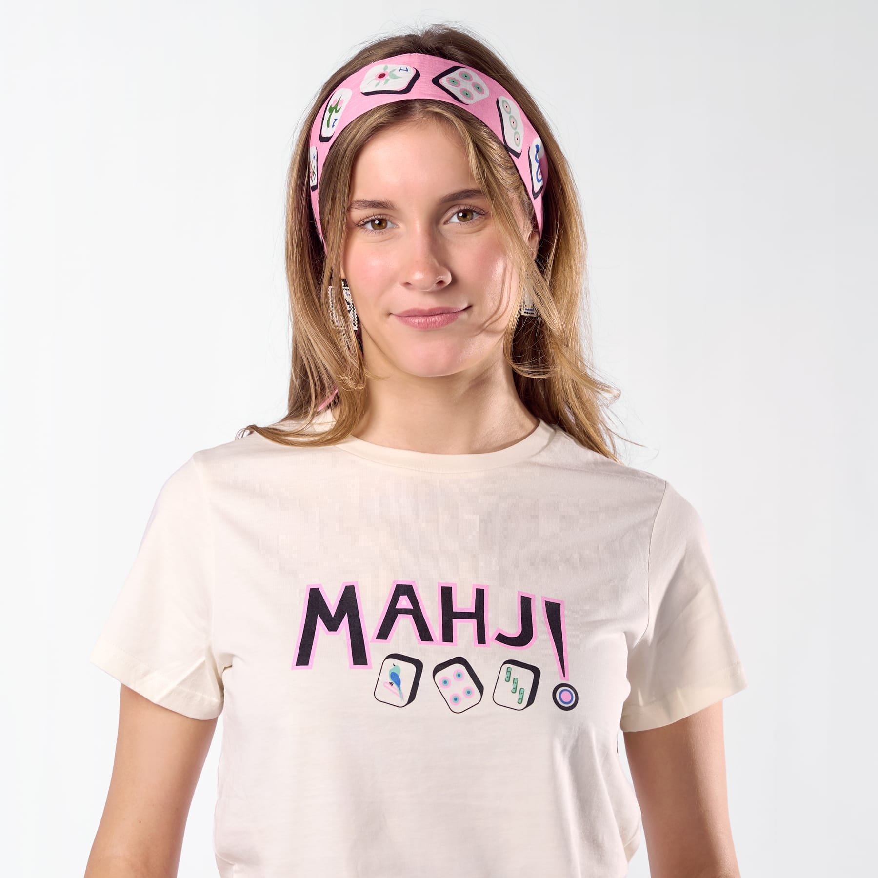 Camile Skinny Scarf Mahjong Print 36x2 Scarf