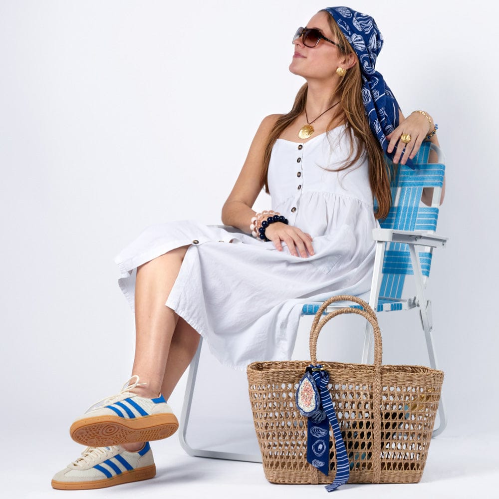 Camile Skinny Scarf Oyster Print Skinny Scarf