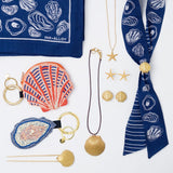 Camile Skinny Scarf Oyster Print Skinny Scarf