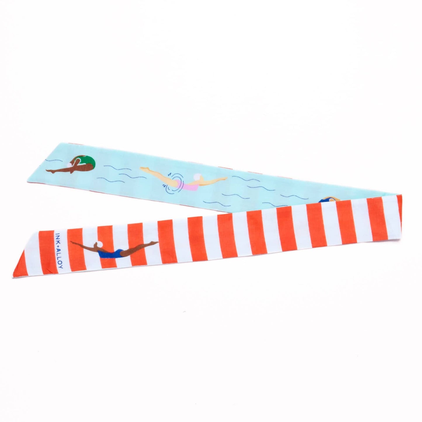 Camile Skinny Scarf Swimmer Print Skinny Scarf
