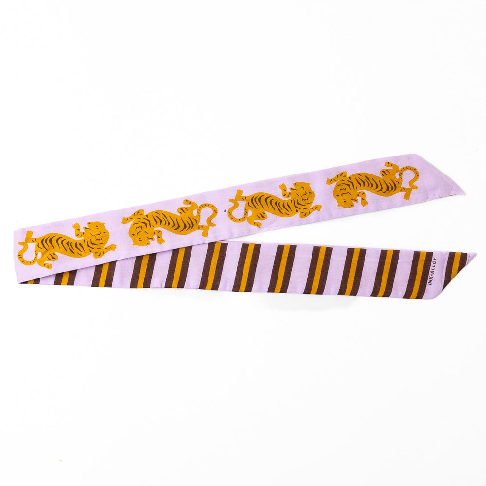 Camile Skinny Scarf Tiger Print Skinny Scarf