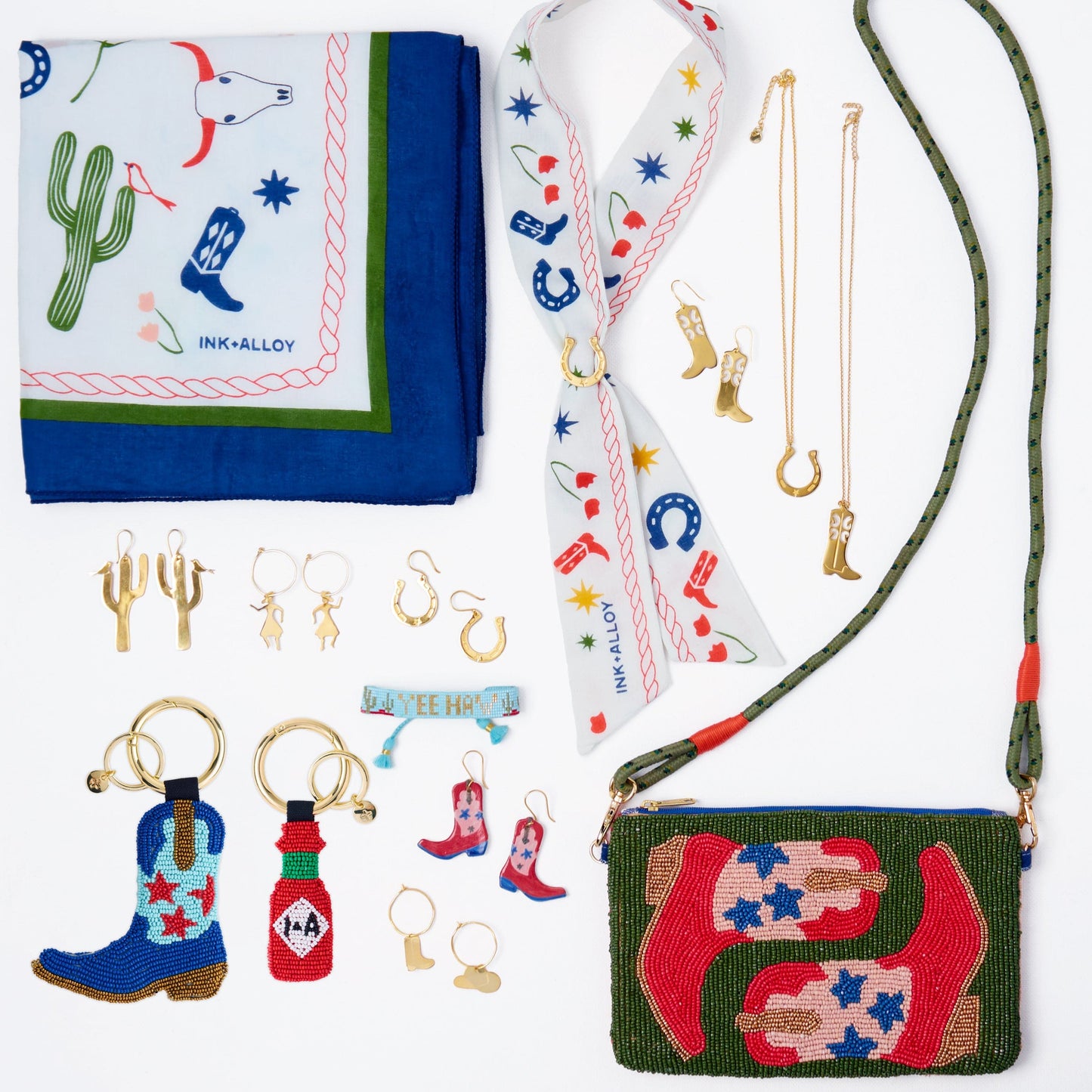 Camile Skinny Scarf Western Print Skinny Scarf