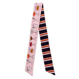 Camile Twilly Scarf Cocktail Print 36x2 Scarf