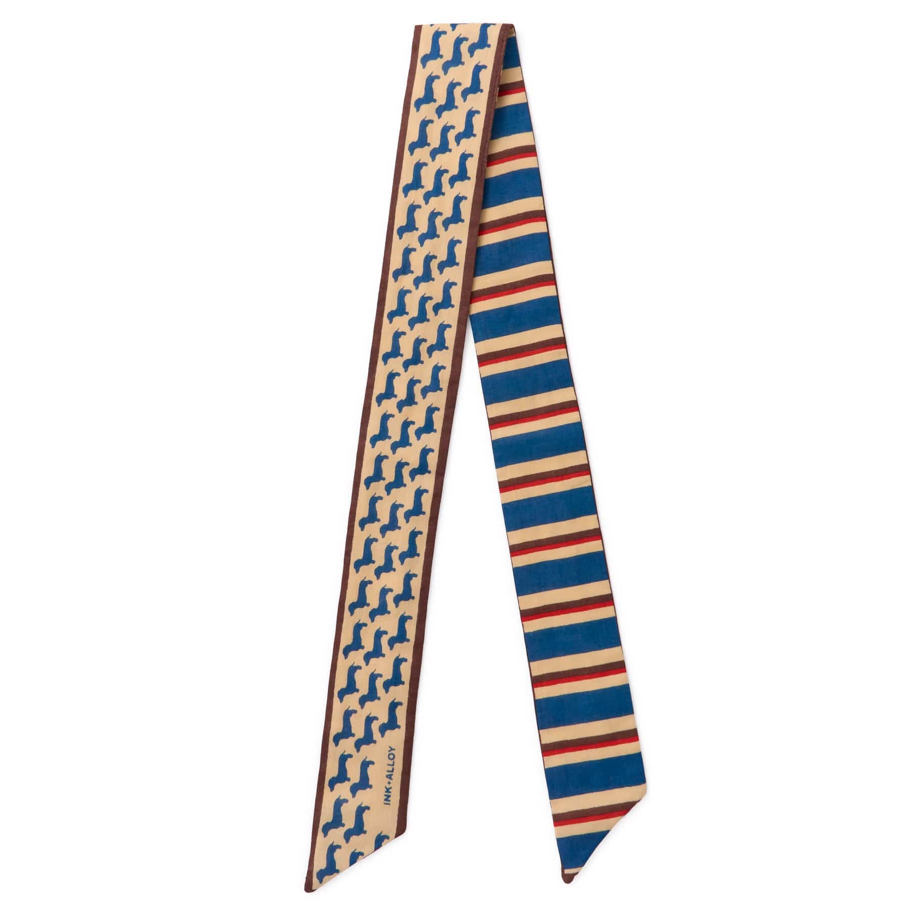 Camile Twilly Scarf Dachshund Print Scarf