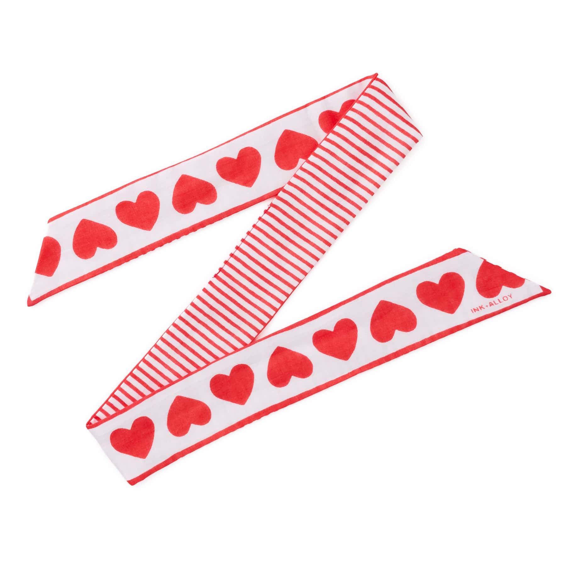 Camile Twilly Scarf Heart Print Scarf