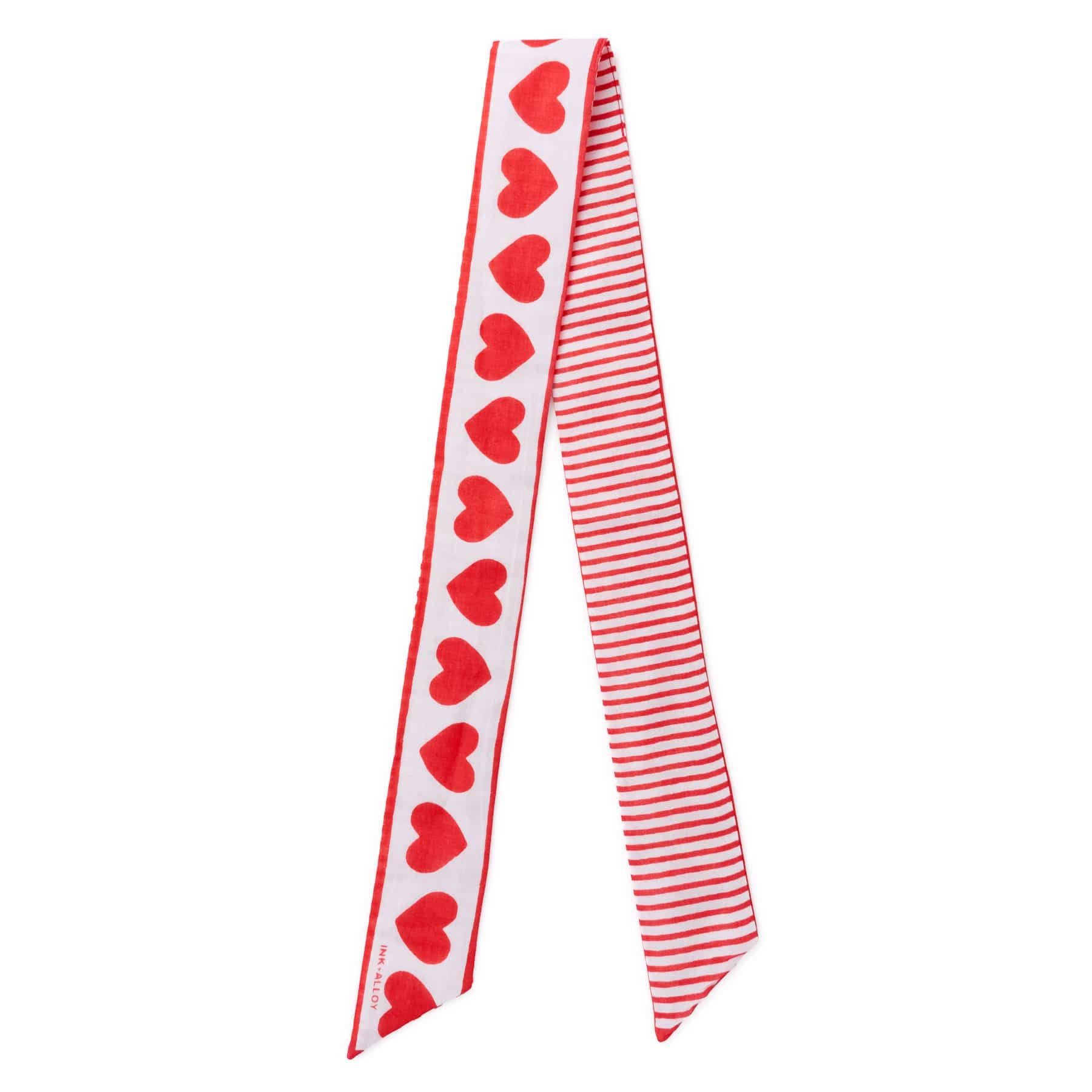 Camile Twilly Scarf Heart Print Scarf