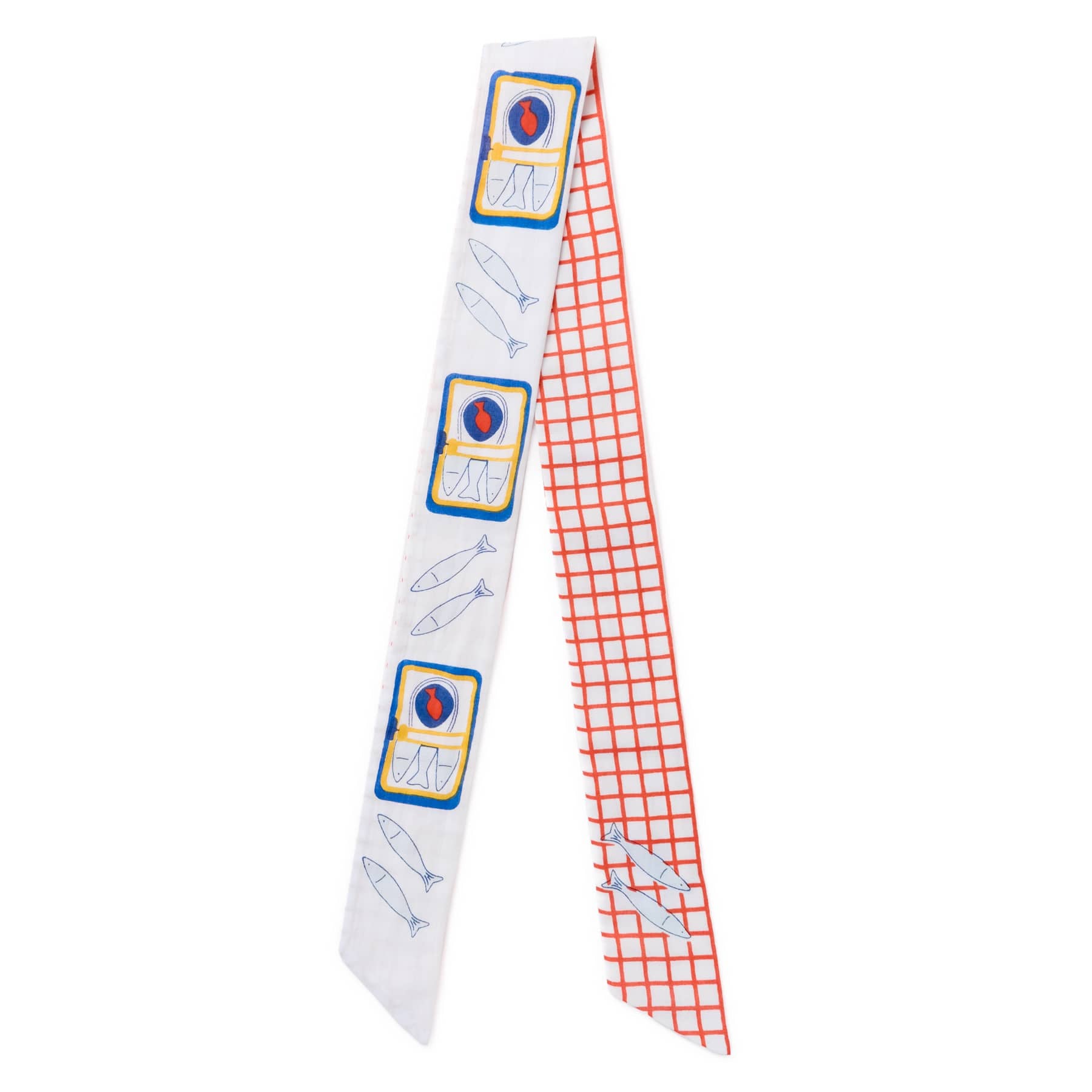 Camile Twilly Scarf Sardine Print Scarf
