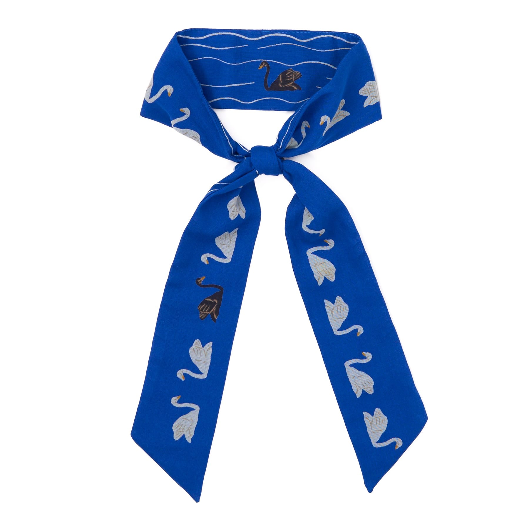 Camile Twilly Scarf Swan Print 36x2 Scarf