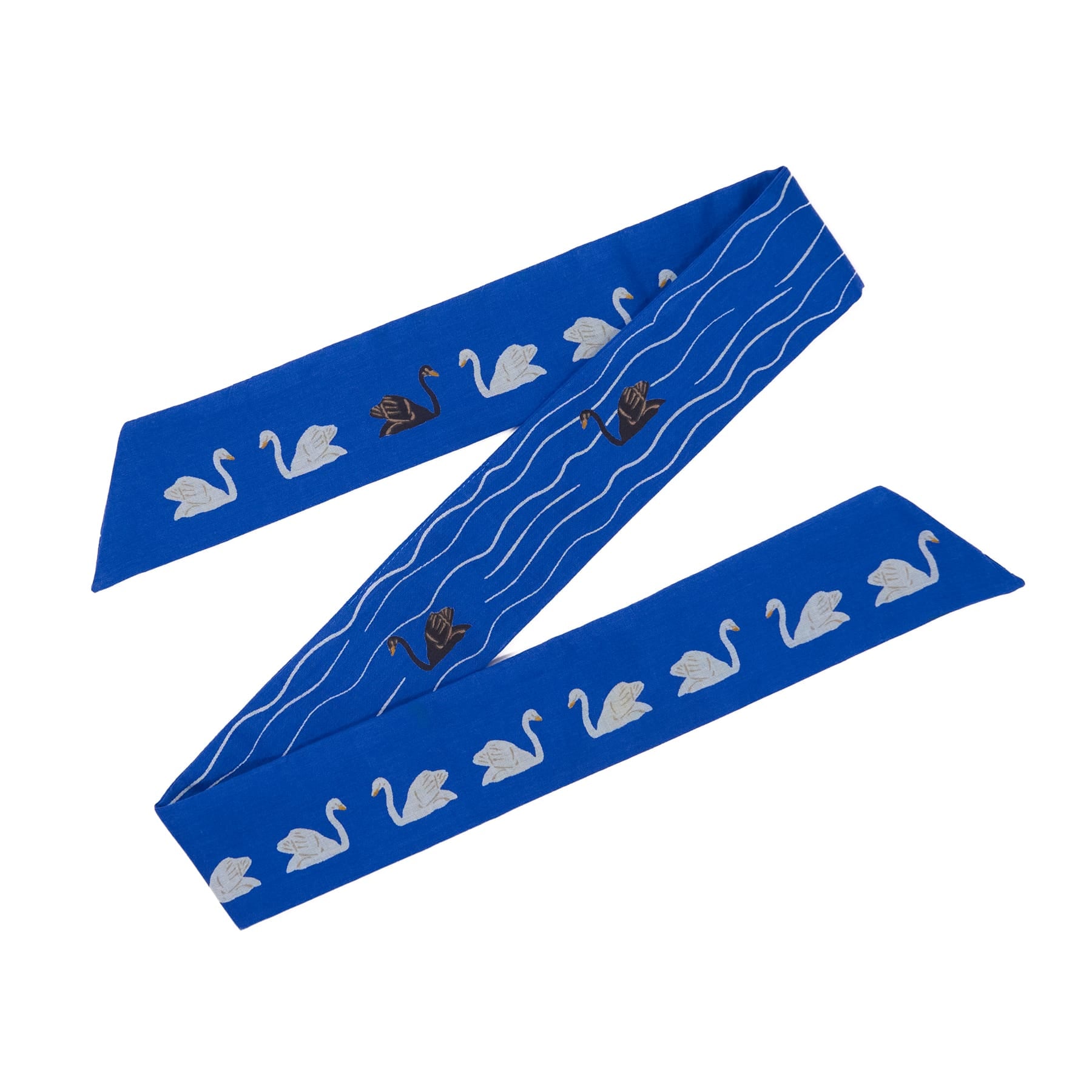 Camile Twilly Scarf Swan Print 36x2 Scarf